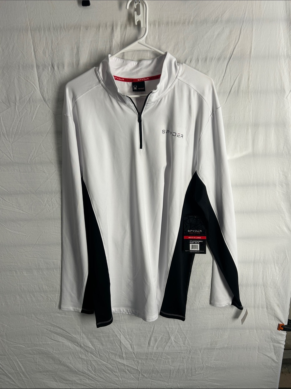 Spyder White and Black Lightweight Quarter-Zip Shirt Jacket